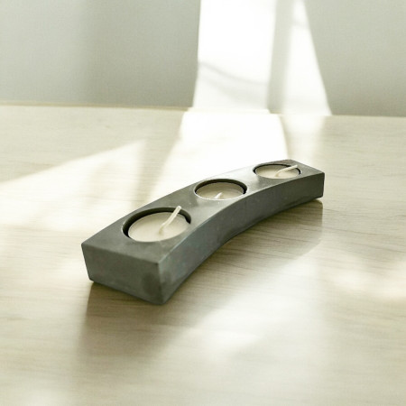 Minimalist concrete tea-light holder