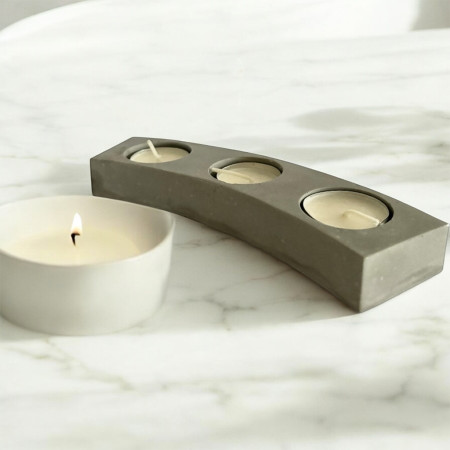 Minimalist concrete tea-light holder