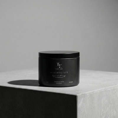Pot de fondants parfumés minimaliste Bois de Oud en cire végétale de colza Taoé Lifestyle – parfum oriental boisé et intense