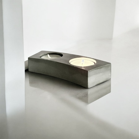 Photophore Mini-Ziao en béton minimaliste