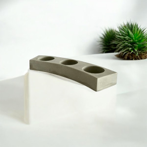Photophore Ziao en béton minimaliste pour 3 bougies chauffe-plat, bougeoir design moderne et épuré 2