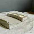 Ziao minimalist concrete candle holder for 3 tea lights, modern and sleek design candle holder