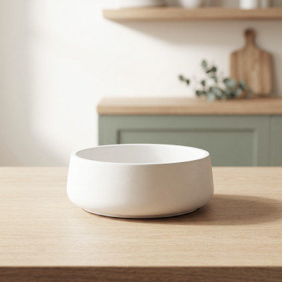 Bol rond en résine blanc minimaliste Baàn Baôe, accessoire décoratif élégant pour bougies et intérieur moderne