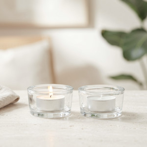 Lot de 2 porte chauffe-plat en verre transparent minimaliste TAOE3 ambiance élégante