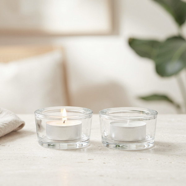 Lot de 2 porte chauffe-plat en verre transparent minimaliste TAOE3 ambiance élégante