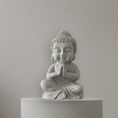 Statue décorative Bouddha en béton ou résine ambiance zen et minimaliste TAOE3