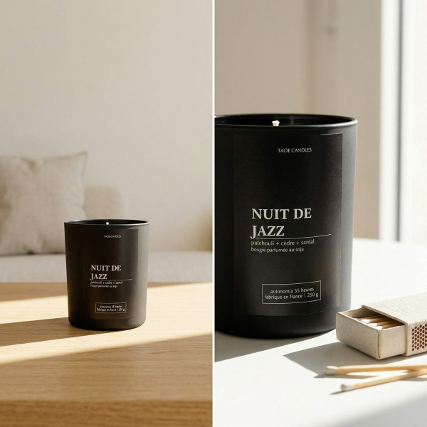 Jazz Night – Leathery scented soy wax candle | Taoé