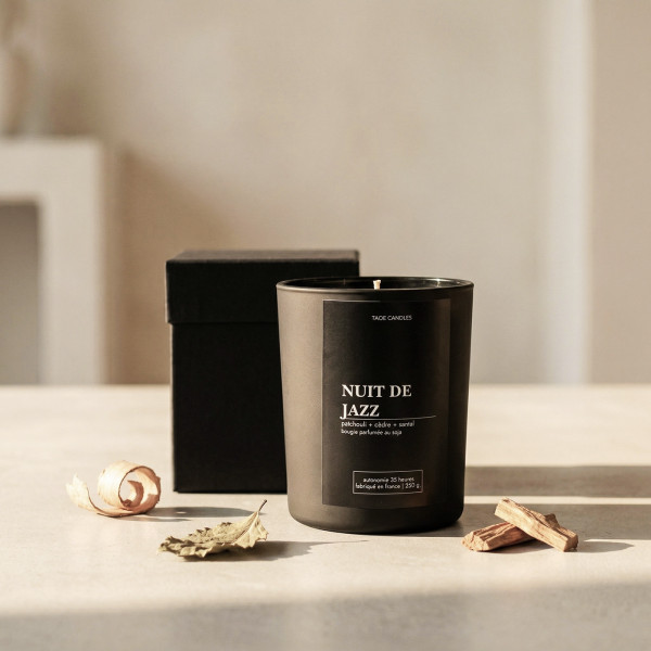 Jazz Night – Leathery scented soy wax candle | Taoé
