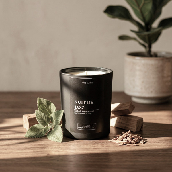 Jazz Night – Leathery scented soy wax candle | Taoé