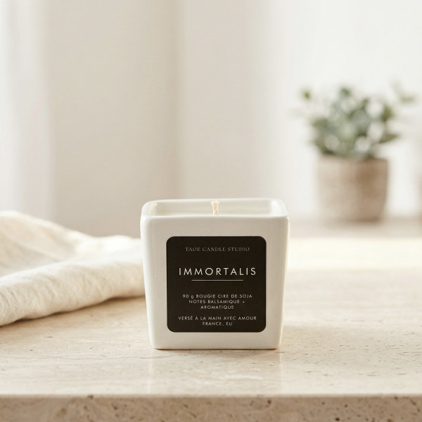 Immortalis — Élégance Méditerranéenne — Bougie parfumée en cire de soja