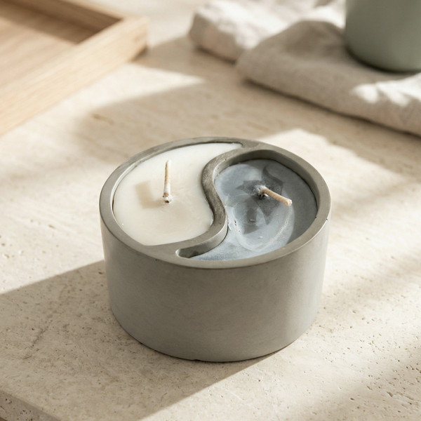 Yin & Yang – Bougie dual senteur florale en cire de soja | Taoé3