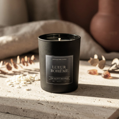 Lueur Bohème – Bougie dual senteur cuirée en cire de soja | Taoé3