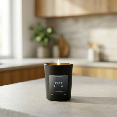 Lueur Bohème – Bougie dual senteur cuirée en cire de soja | Taoé3