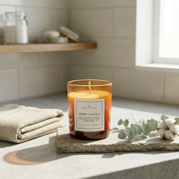 Ambre Sauvage – Bougie parfumée boisée en cire de soja | Taoé3