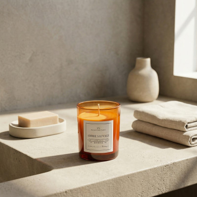 Ambre Sauvage – Bougie parfumée boisée en cire de soja | Taoé3