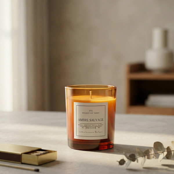 Ambre Sauvage – Bougie parfumée boisée en cire de soja | Taoé3