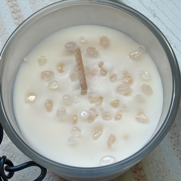 Harmony – Bougie quartz rose en cire de soja | Taoé3