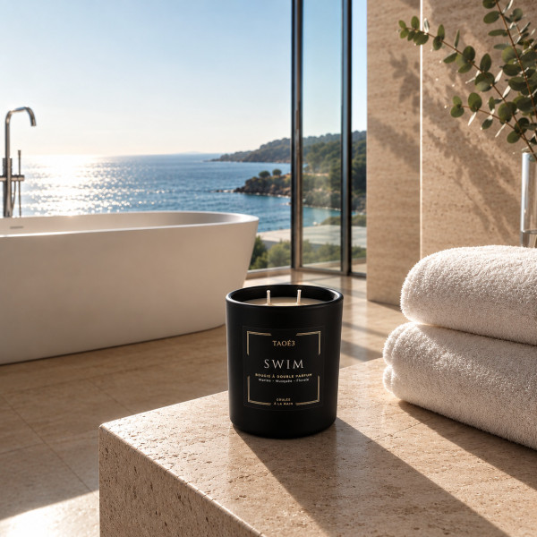 SWIM Bougie parfumée Marine, Florale & Musc Blanc | TAOÉ