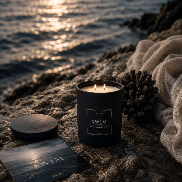 SWIM Bougie parfumée Marine, Florale & Musc Blanc | TAOÉ