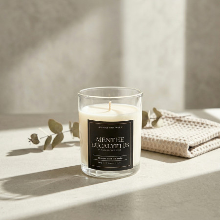 Bougie parfumée Menthe & Eucalyptus en cire de soja | Taoé3