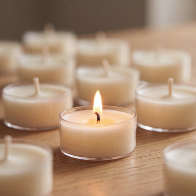 Round Unscented Tea Lights Set of 6 – Vegetable Wax | TAOÉ