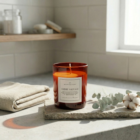 Ambre Sauvage – Bougie parfumée boisée en cire de soja | Taoé3