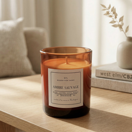 Wild Amber – Woody scented soy wax candle | Taoé3