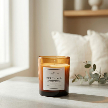 Ambre Sauvage – Bougie parfumée boisée en cire de soja | Taoé3