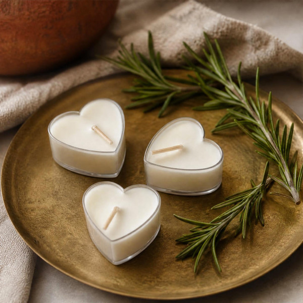 Heart-Shaped Unscented Tea Lights Set of 6 – Vegetable Wax | TAOÉ
